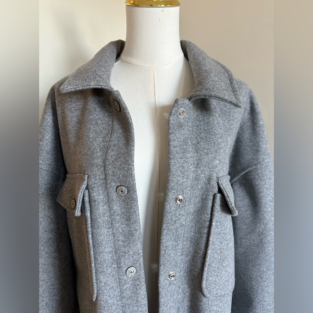 NWOT We The Free Gray Lola Shirt Jacket - XL - Picture 5 of 10